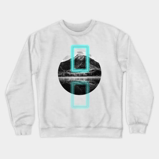 Neon Mountain Winter Crewneck Sweatshirt by Ilustrahim